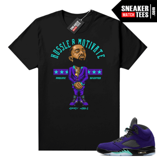 Jordan 5 Alternate Grape matching graphic tees