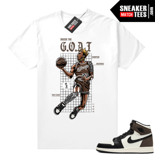 Jordan card 1 Mocha shirts White Goat Blue print