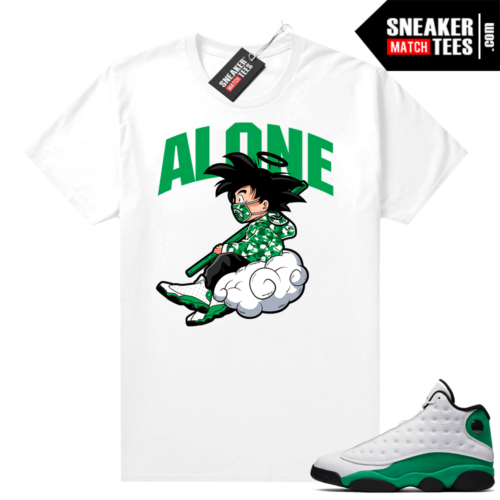 Match Lucky Green 13s Jordan Match Tees Shirt White Alone