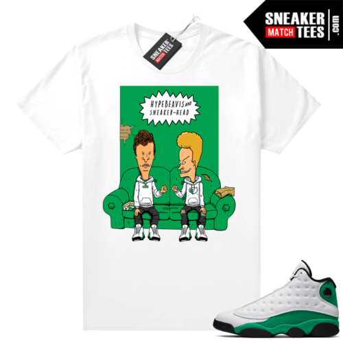 Match Lucky Green 13s Jordan Match Tees Shirt White Hype Beavis and Sneaker-head