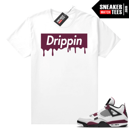 PSG 4s Sneaker Match Tees Drippin Box White