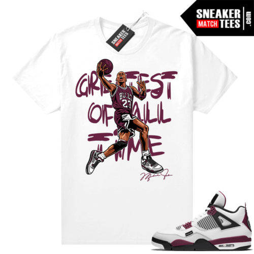 PSG 4s Sneaker Match Tees Greatest of All Time V1 White