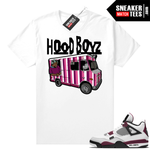 PSG 4s Sneaker Match Tees Hood Boys Big Worm White