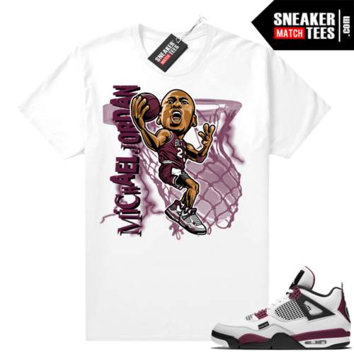 PSG 4s Sneaker Match Tees MJ toon White