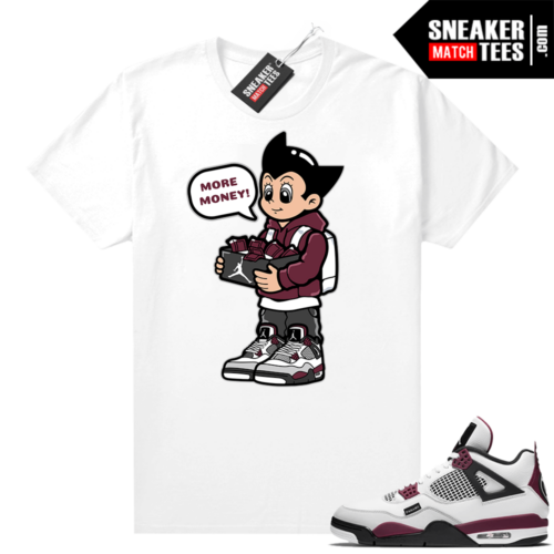 PSG 4s Sneaker Match Tees More Shoe Money White