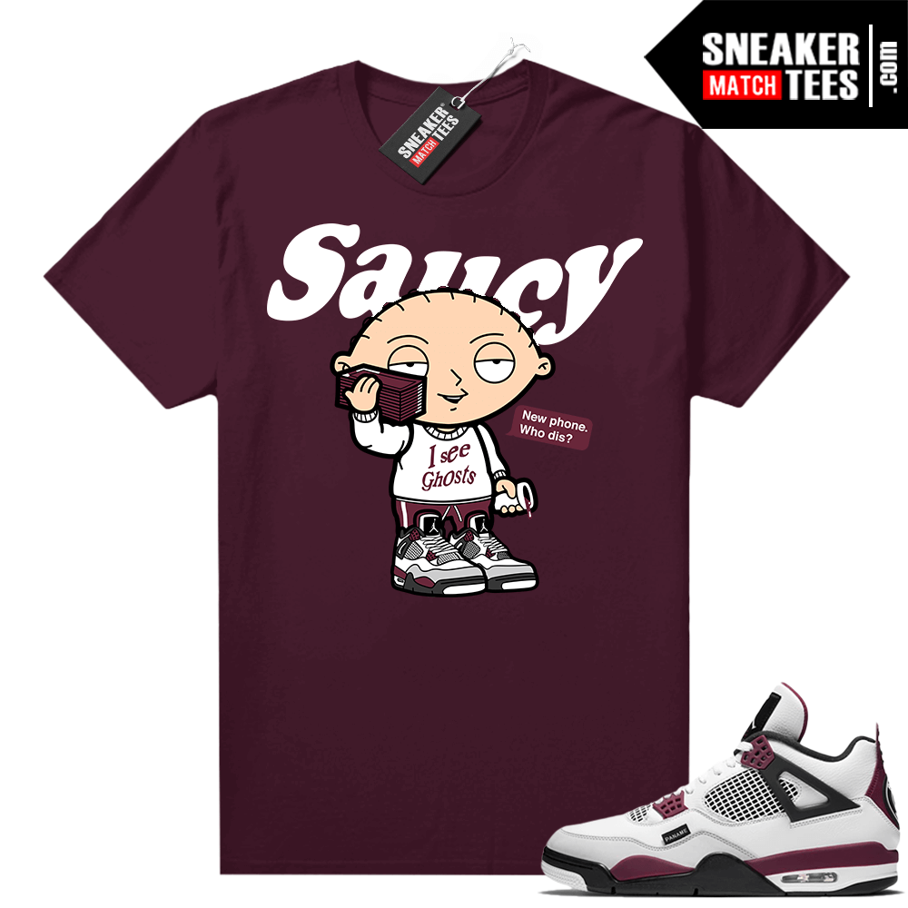 PSG 4s Fire Red 4s Jordan Concord Tees Shirts White Count your Blessings Saucy Maroon