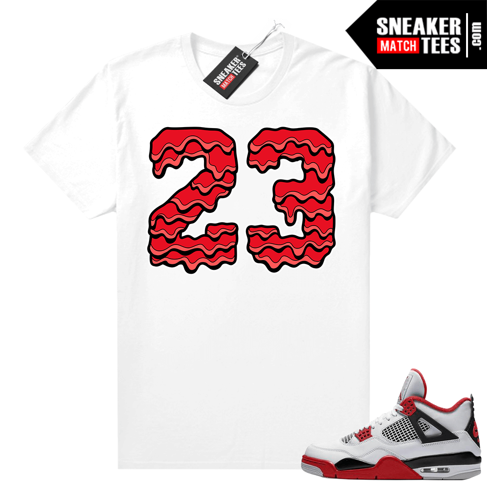 fire red jordan 4 shirt