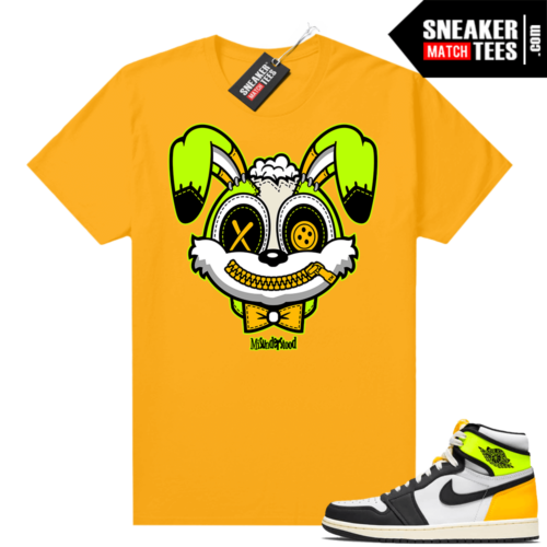 Air Jordan 1 Volt Gold shirt to from Gold Misunderstood Bunny