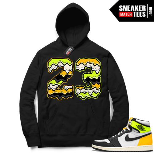 Jordan 1 Volt Gold Hoodie Sneaker Match Black 23 Drip