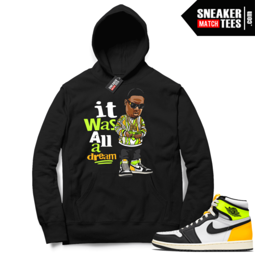 Jordan 1 Volt Gold Hoodie Sneaker Match Black Biggie Toon