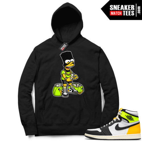 Jordan flyknit 1 Volt Gold Hoodie Sneaker Match Black Paid