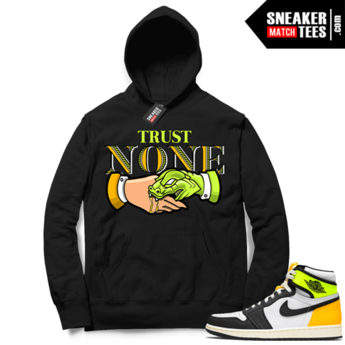 Jordan 1 Volt Gold Hoodie Sneaker Match Black Trust None