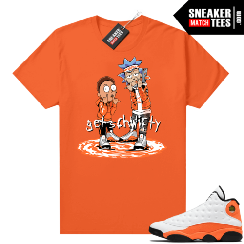 Jordan 13 Starfish Match Sneaker Tees Shirt Orange Get Schwifty