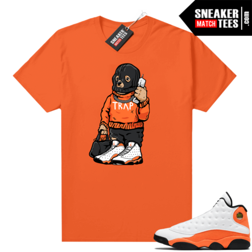 Jordan 13 Starfish Match Sneaker Tees Shirt Orange Trap Bear