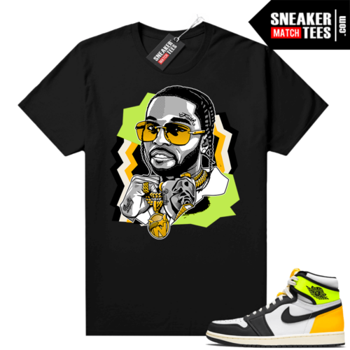 Jordan Volt Gold 1s shirt black The Woo