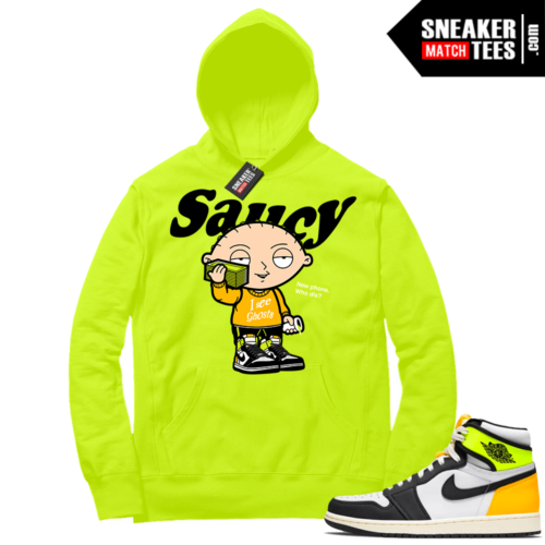 Volt Gold Hoodies to match Jordan 1 Volt Saucy