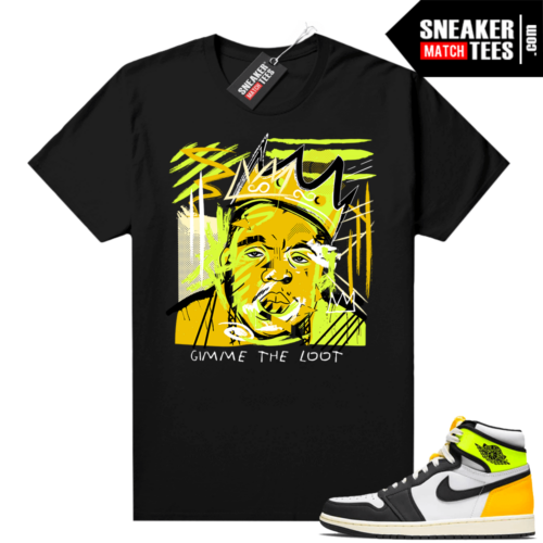 Volt Gold Shirts to match Jordan 1 Black Basquiat Biggie