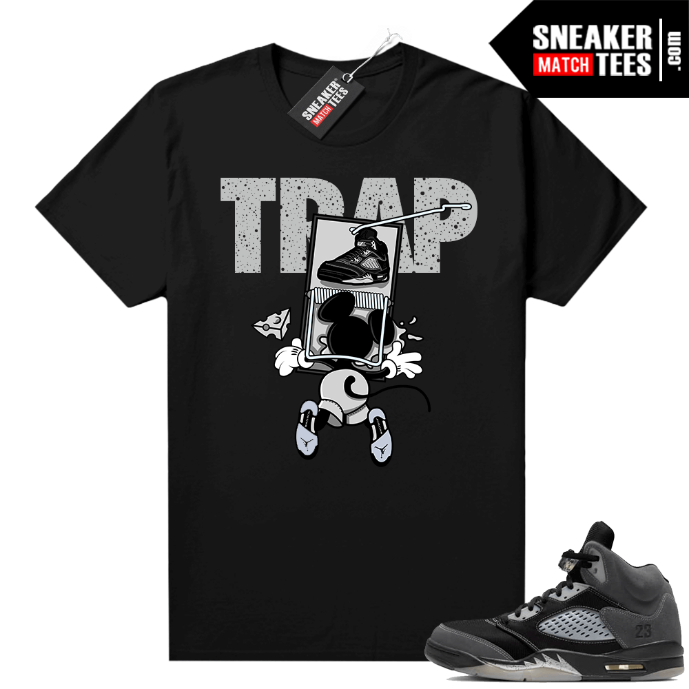 Anthracite 5s Sneaker Tee black Mister Rogers Sneaker Trap