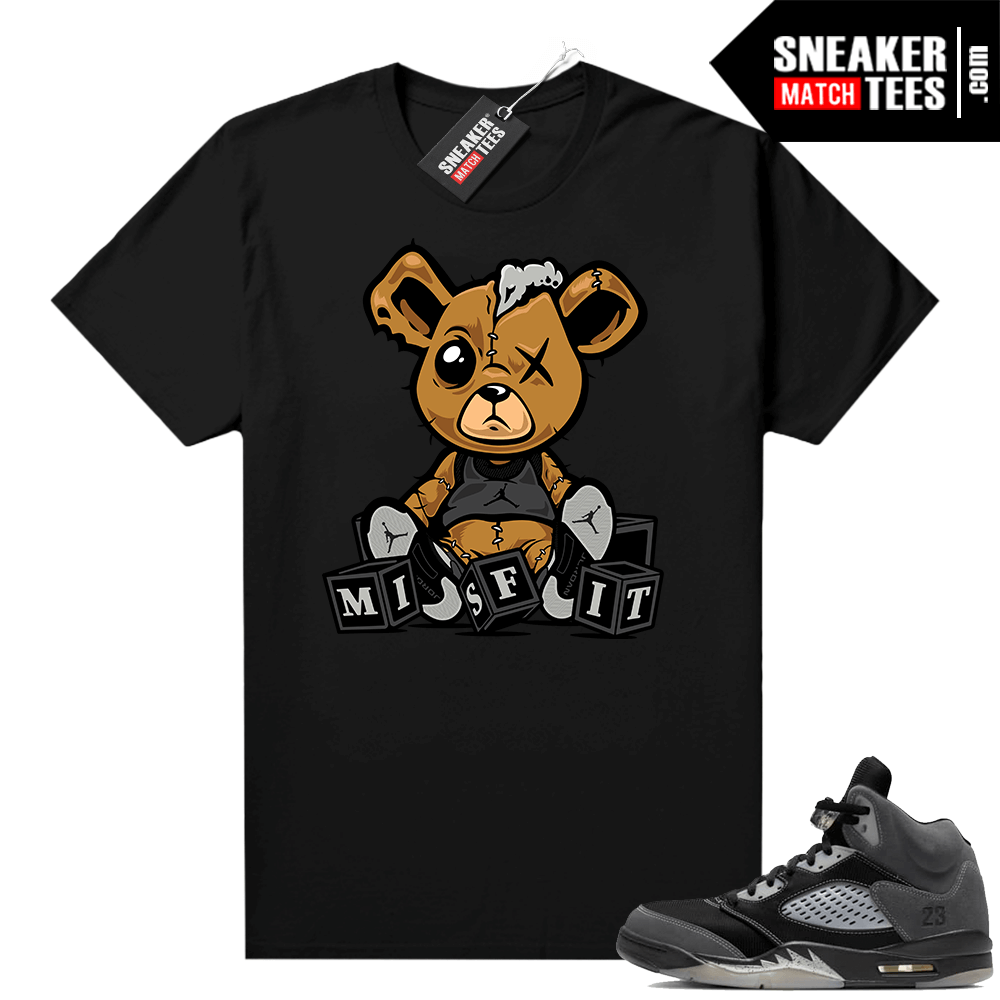 Anthracite 5s sneaker tee black Misfit teddy