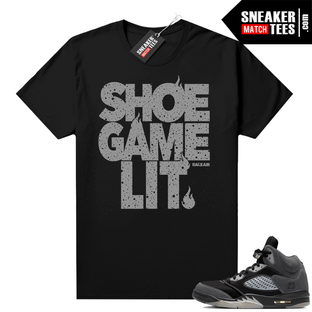 Anthracite 28th Jordan retro 5 shirts black Shoe Game Lit
