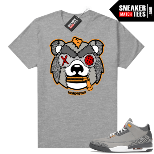 Cool Grey 3s shirts Heather Grey Misunderstood Grizzly