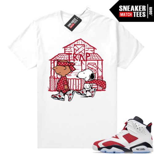 Jordan Carmine Shirt Match White Snoopy Trap House