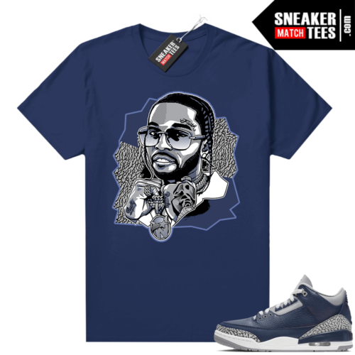 Georgetown 3s Jordan sneaker tees Navy The Woo