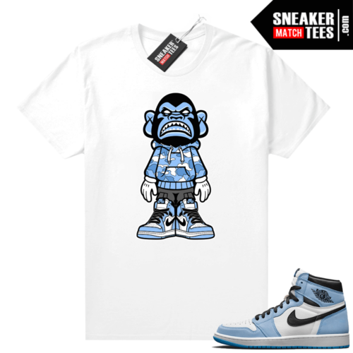 Jordan 1 University Blue shirt White Sneakerhead Ape