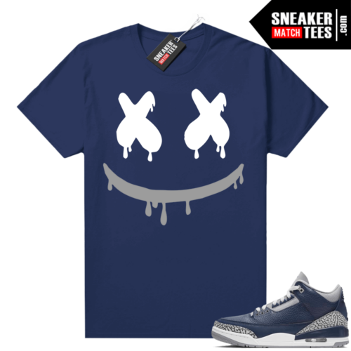 Jordan 3 Navy shirts to match Navy Smiley Drip
