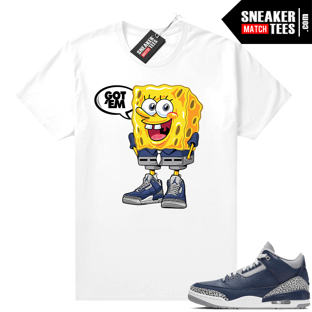 Jordan 3 Navy shirts to match White Spongebob Got Em