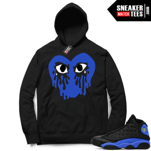 Royal 13s Hoodie Black Crying Heart