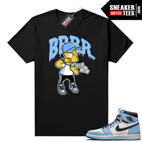 Sneaker tees University Blue 1s Black Brrr Drip