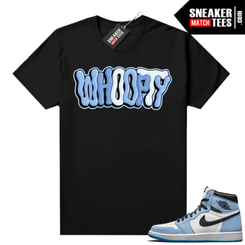 Sneaker tees University Blue 1s Black Whoopty Bubble Drip