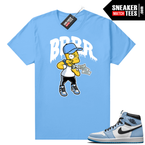 Sneaker tees University Blue 1s Carolina Blue Brrr Drip