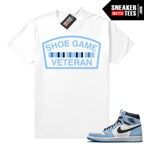 Sneaker tees University Blue 1s White Shoe Game Veteran