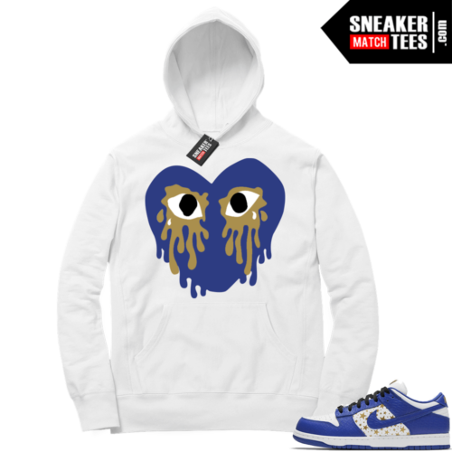 Supreme Nike SB Dunk Blue Hoodie White Crying Heart 500x500