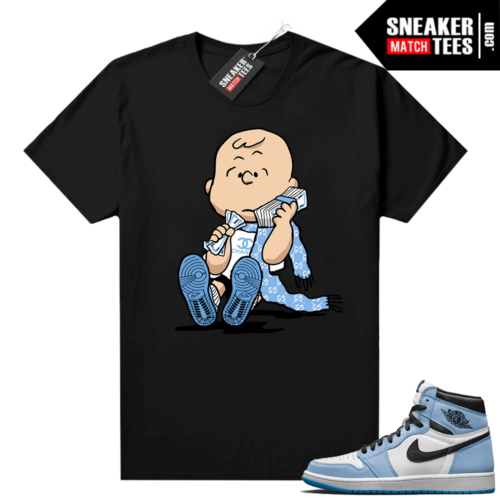 UNC 1s Sneaker tees Black Designer Charlie