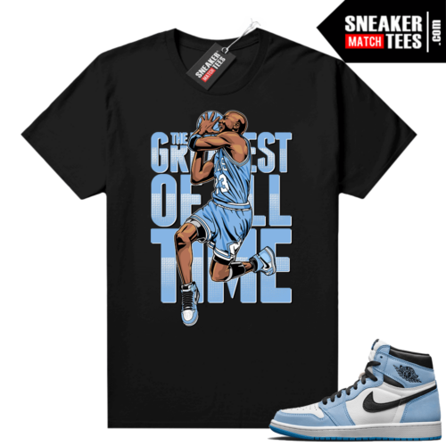 UNC 1s Sneaker tees Black Greatest of All Time