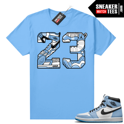 UNC 1s Sneaker tees Carolina Blue 23 Mashup