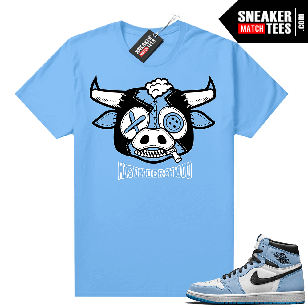 UNC 1s shirt Carolina Blue Misunderstood Bull