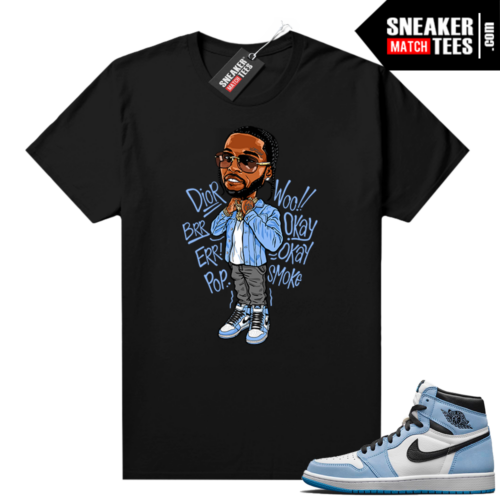 UNC Jordan 1 matching sneaker tees Black Pop Smoke