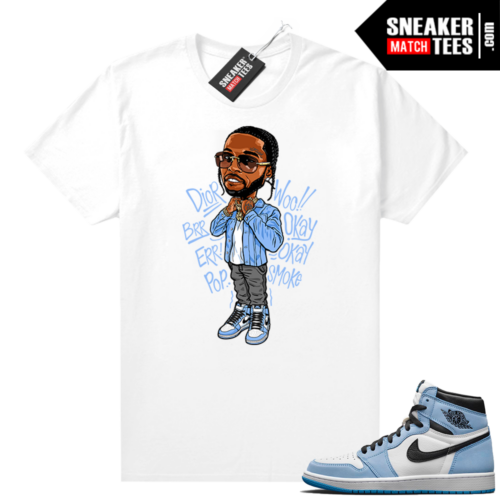 UNC Jordan 1 matching sneaker tees White Pop Smoke