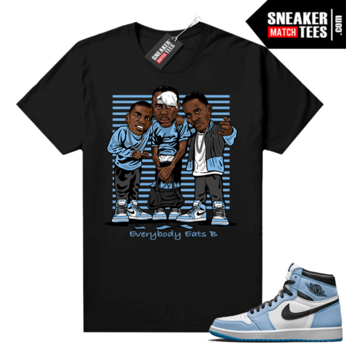 UNC Jordan 1s shirt Black Everybody Eats B