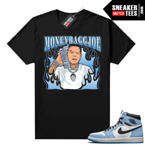 University Blue Jordan 1 shirt to match Black MoneyBagg Joe