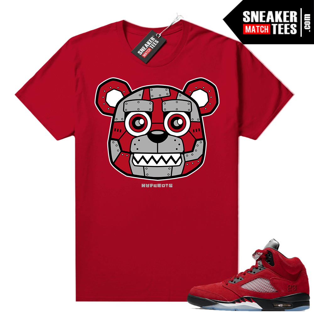 Raging Bull 5s Shirts to match Red Hype Bot Bear