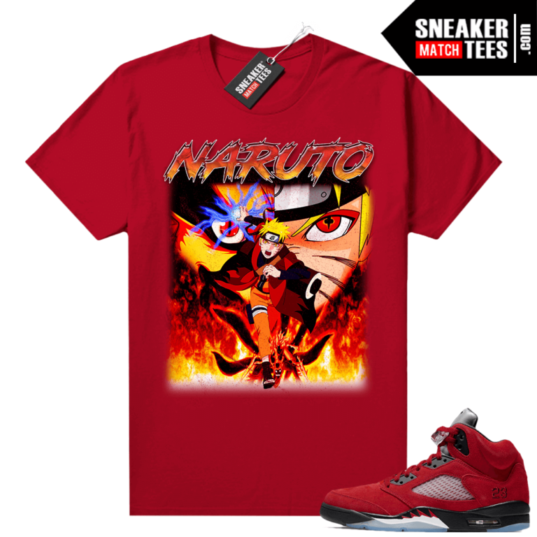 Raging Bull 5s Shirts to match Red Naruto Vintage Bootleg | Raging Bull Sneaker tee