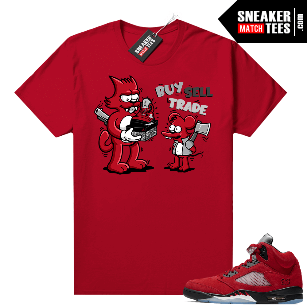 Raging Bull 5s Shirts to match Red Sneaker see Game