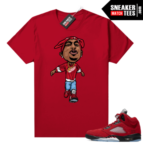 Raging Bull 5s Shirts to match Red Tupac Toon