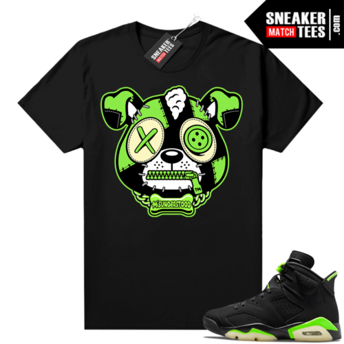 Electric Green 6s sneaker tees shirts Black Misunderstood Puppy