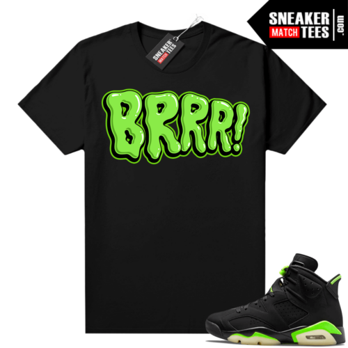 Electric Green 6s sneaker low-top tees shirts Brrr Bubble Drip